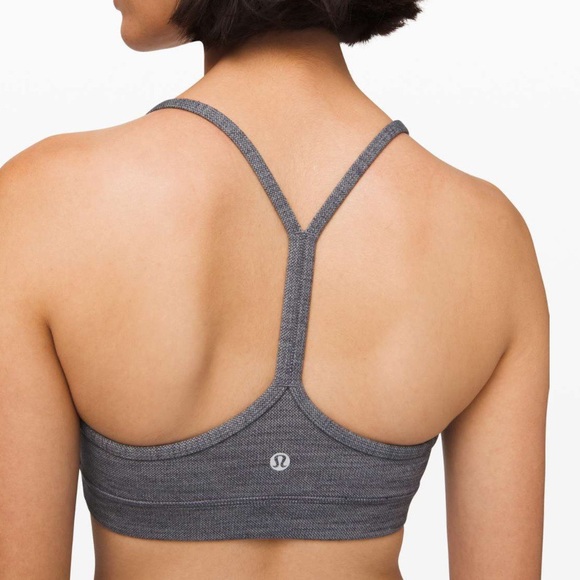 Lululemon Flow Y nulu sports bra Mini Heathered Herringbone Black white gray - Picture 6 of 8